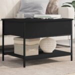 vidaXL Konferenčný stolík čierny 70x50x50 cm kompozitné drevo a kov