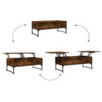 vidaXL Konferenčný stolík dymový dub 100x50x40 cm kompozitné drevo kov – Obrázok 8