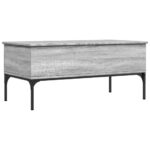 vidaXL Konferenčný stolík sivá sonoma 100x50x45cm kompozitné drevo+kov – Obrázok 2