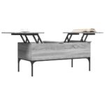 vidaXL Konferenčný stolík sivá sonoma 100x50x45cm kompozitné drevo+kov – Obrázok 4
