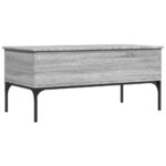 vidaXL Konferenčný stolík sivá sonoma 100x50x45cm kompozitné drevo+kov – Obrázok 7
