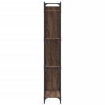 vidaXL Knižnica, hnedý dub 79x30x180 cm, kompozitné drevo a kov – Obrázok 6