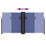 vidaXL Zaťahovacia bočná markíza, modrá 120x1000 cm – Obrázok 5