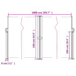 vidaXL Zaťahovacia bočná markíza, červená 160x1000 cm – Obrázok 10