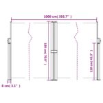 vidaXL Zaťahovacia bočná markíza, krémová 180x1000 cm – Obrázok 10