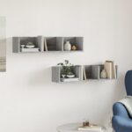vidaXL Nástenné skrinky 2 ks sivé sonoma 75x18x16,5cm kompozitné drevo – Obrázok 3