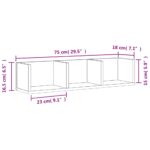 vidaXL Nástenné skrinky 2 ks sivé sonoma 75x18x16,5cm kompozitné drevo – Obrázok 11