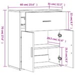 vidaXL Komoda dymový dub 60x31x70 cm kompozitné drevo – Obrázok 10