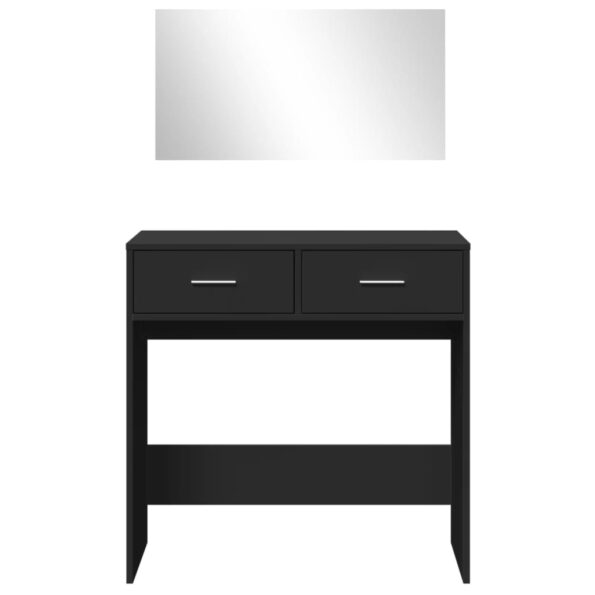 vidaXL Toaletný stolík so zrkadlom čierny 80x39x80 cm – Obrázok 5