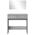 vidaXL Toaletný stolík so zrkadlom sivý sonoma 80x39x80 cm – Obrázok 5