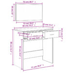 vidaXL Toaletný stolík so zrkadlom sivý sonoma 80x39x80 cm – Obrázok 10