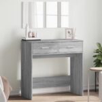 vidaXL Toaletný stolík so zrkadlom sivý sonoma 80x39x80 cm