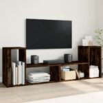 vidaXL TV skrinky 2 ks dymový dub 75x30x50 cm kompozitné drevo