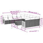 vidaXL 12-dielna záhradná sedacia súprava a vankúše béžová polyratan – Obrázok 8