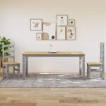 vidaXL Jedálenský stôl Corona sivý 180x90x75 cm borovicový masív – Obrázok 3