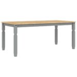 vidaXL Jedálenský stôl Corona sivý 180x90x75 cm borovicový masív – Obrázok 6