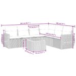 vidaXL 7-dielna záhradná sedacia súprava a vankúše béžová polyratan – Obrázok 8