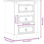 vidaXL Nočný stolík Corona 53x39x66 cm borovicový masív – Obrázok 8