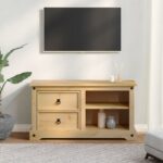 vidaXL TV skrinka Corona 100x40x52 cm, borovicový masív – Obrázok 3
