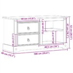 vidaXL TV skrinka Corona 100x40x52 cm, borovicový masív – Obrázok 9