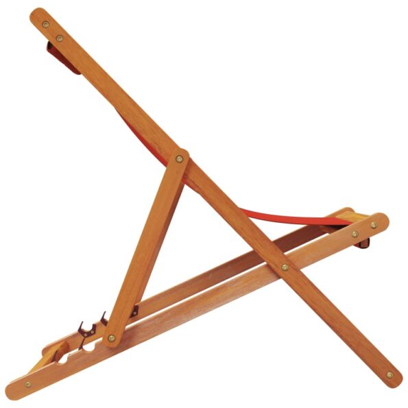 vidaXL Skladacie plážové stoličky 2 ks červené látka – Obrázok 5