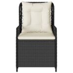 vidaXL Záhradné sklápacie stoličky 2 ks čierne polyratan – Obrázok 5