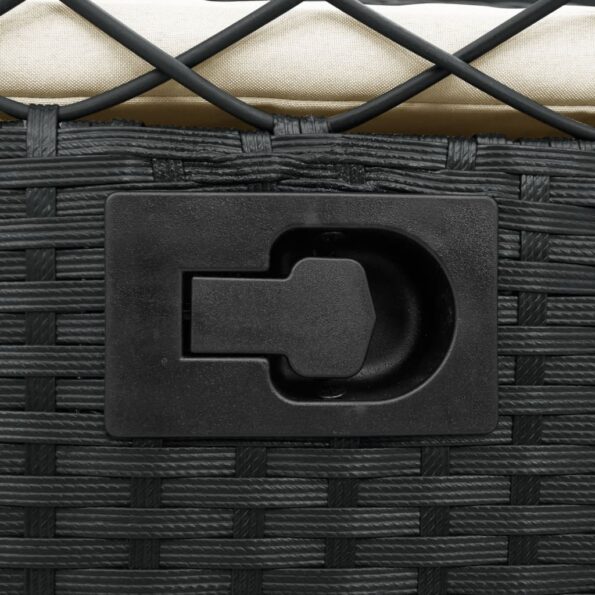 vidaXL Záhradné sklápacie stoličky 2 ks čierne polyratan – Obrázok 10