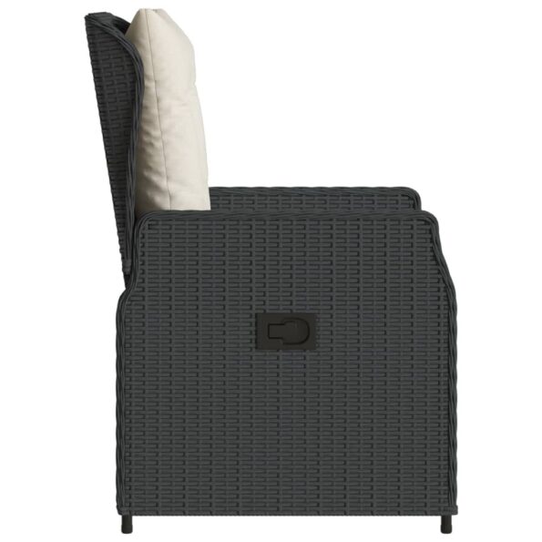 vidaXL Záhradné sklápacie stoličky 2 ks čierne polyratan – Obrázok 6