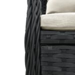 vidaXL Záhradné sklápacie stoličky 2 ks čierne polyratan – Obrázok 9