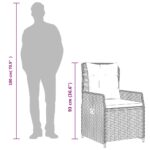 vidaXL Záhradné sklápacie stoličky 2 ks čierne polyratan – Obrázok 11