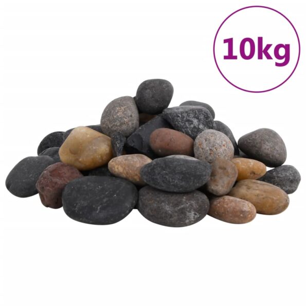 vidaXL Leštené kamienky 10 kg rôznofarebné 5-8 cm – Obrázok 2