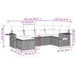 vidaXL 6-dielna záhradná súprava pohoviek s vankúšmi čierna polyratan – Obrázok 9
