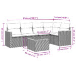 vidaXL 6-dielna záhradná súprava pohoviek s vankúšmi čierna polyratan – Obrázok 8