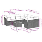 vidaXL 9-dielna záhr. jedálenská sada s vankúšmi mix béžovej polyratan – Obrázok 10