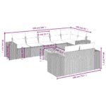 vidaXL 9-dielna záhradná súprava pohoviek s vankúšmi béžová polyratan – Obrázok 3