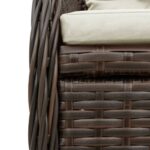 vidaXL 7-dielna záhradná jedálenská súprava a vankúše hnedá polyratan – Obrázok 6