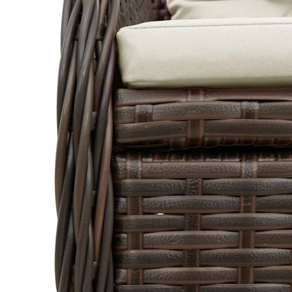 vidaXL 7-dielna záhradná jedálenská súprava a vankúše hnedá polyratan – Obrázok 6