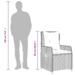 vidaXL 7-dielna záhradná jedálenská súprava a vankúše hnedá polyratan – Obrázok 9