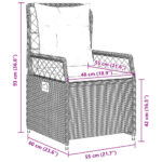 vidaXL 9-dielna záhradná jedálenská sada s vankúšmi čierna polyratan – Obrázok 10