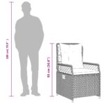 vidaXL 7-dielna záhradná jedálenská sada vankúše bledosivá polyratan – Obrázok 9