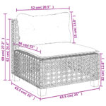 vidaXL 6-dielna záhradná súprava pohoviek s vankúšmi čierna polyratan – Obrázok 10