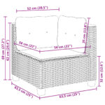 vidaXL 5-dielna záhradná súprava pohoviek s vankúšmi sivá polyratanová – Obrázok 9