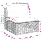 vidaXL 5-dielna záhradná súprava pohoviek s vankúšmi čierna polyratan – Obrázok 8
