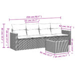 vidaXL 5-dielna záhradná súprava pohoviek s vankúšmi béžová polyratan – Obrázok 3