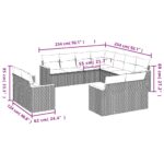 vidaXL 11-dielna záhradná sedacia súprava vankúše polyratan čierna – Obrázok 3