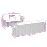 vidaXL 8-dielna záhradná súprava pohoviek s vankúšmi béžová polyratan – Obrázok 3