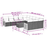 vidaXL 12-dielna záhradná sedacia súprava a vankúše béžová polyratan – Obrázok 3
