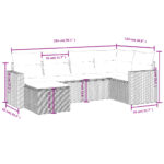vidaXL 6-dielna záhradná sedacia súprava s vankúšmi hnedá polyratanová – Obrázok 3