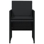 vidaXL Záhradné stoličky so sedákmi 4 ks čierne polyratanové – Obrázok 5