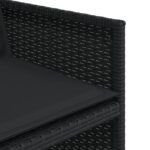 vidaXL Záhradné stoličky so sedákmi 4 ks čierne polyratanové – Obrázok 10